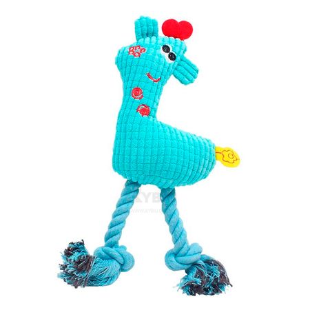 Divertida Girafa Celeste de Felpa para Perros