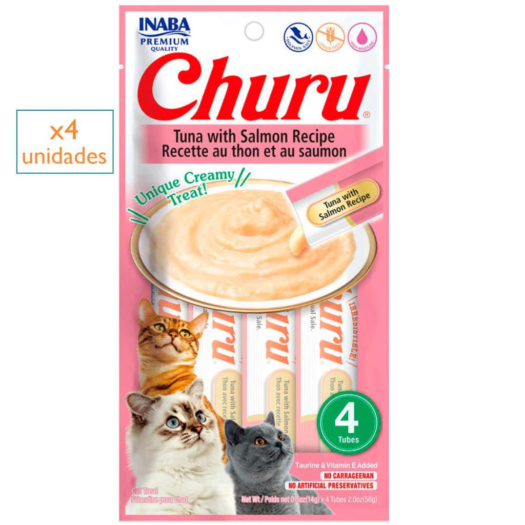 Snack Húmedo para Gatos Churu Atún con Salmón