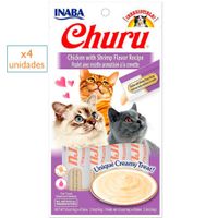 Snack Húmedo para Gatos Churu Pollo y Camarón