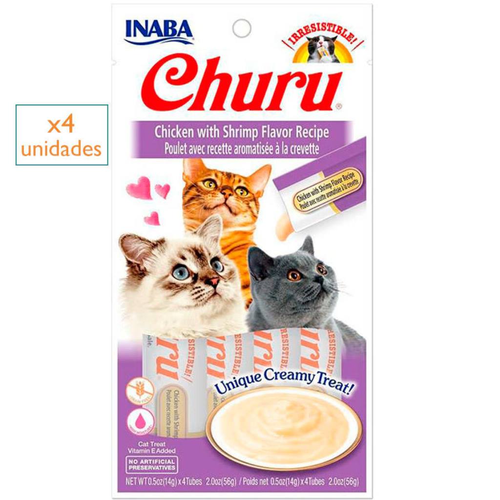 Snack Húmedo para Gatos Churu Pollo y Camarón