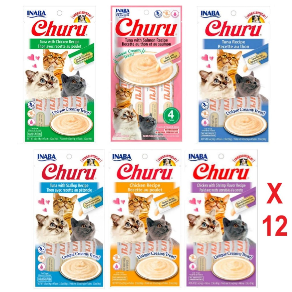 Snack Húmedo para Gatos Churu Megapack Mix x 12