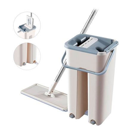 Trapeador Plano 360° con Balde Escurridor mas Mopas