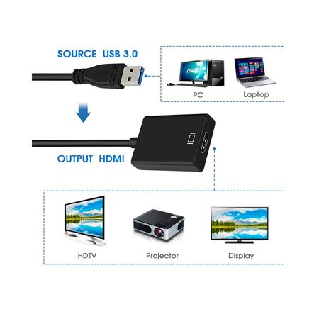 Adaptador Usb 3.0 A Hdmi Cable Convertidor Conversor Windows Linux