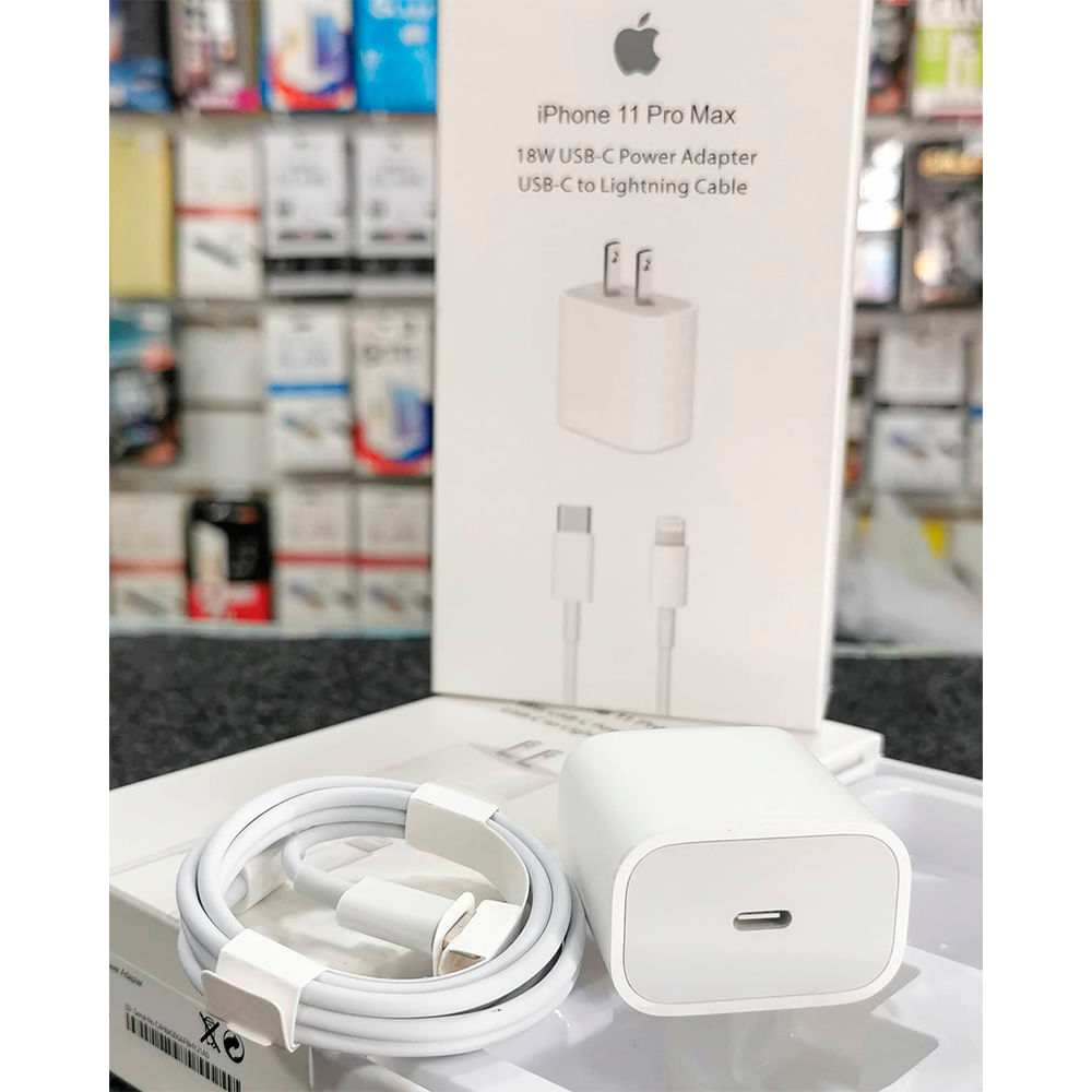 Cargador iPhone 11 / 12 Pro Base 20 w + Cable lightning Fast USB-C