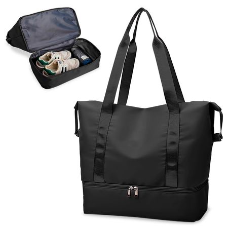 Cartera Bolso de Viaje Deportivo Impermeable Porta Zapatos S16 Negro