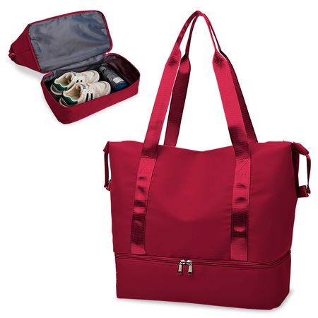Cartera Bolso de Viaje Deportivo Impermeable Porta Zapatos S16 Rojo