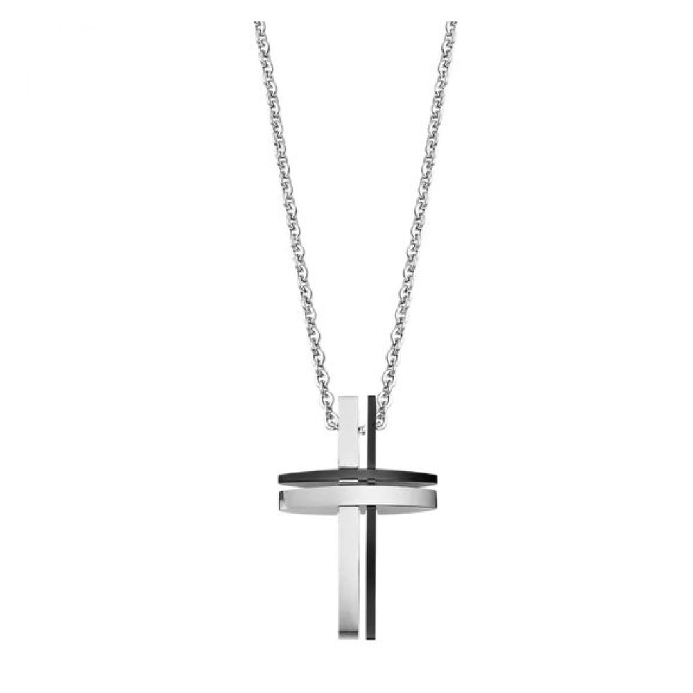 LOTUS Style Collana Uomo In Acciaio Inox Argento | Modello LS1984-1/1 | Gioiello Elegante Con Chiusura A Moschettone