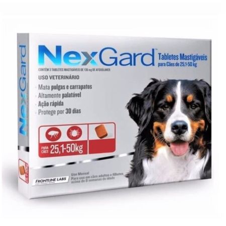 Antipulgas para Perros NexGard Masticable x 1 Tab 136 mg 25.1 a 50 kg