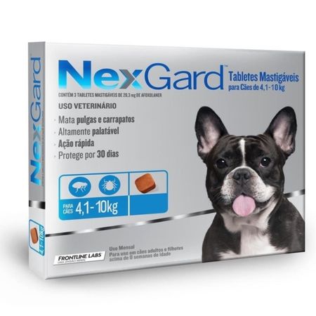 Antipulgas para Perros Nexgard Masticable 28.3 mg x 1 Tab 4.1 a 10 kg