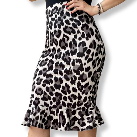 Falda para Mujer Kenya Leopardo Negro M