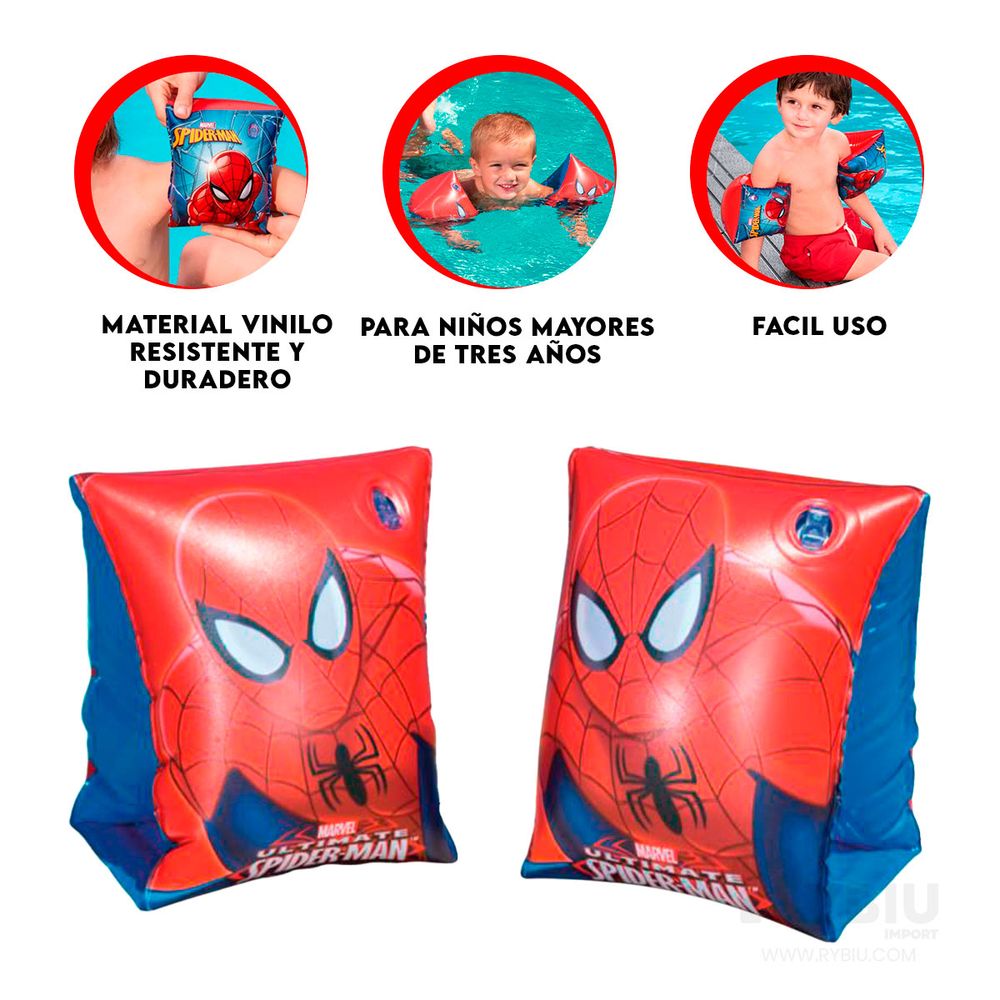 Bouée Gonflable Spiderman Pour Enfants - Diamètre 53 Cm - Pour Piscine Ou Plage - À Partir De 3 Ans