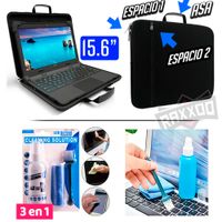 Combo Funda para Laptop 15,6 Maletin +  Kit Limpieza 3 en 1