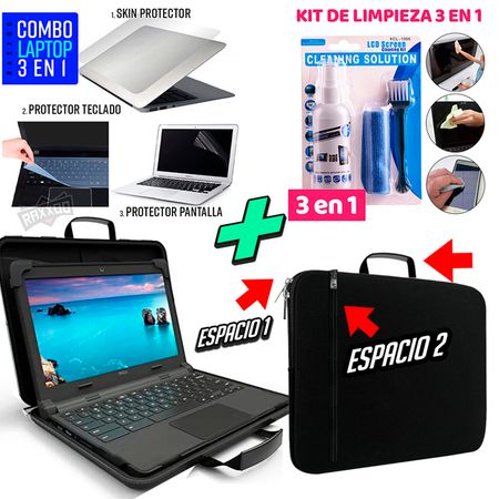 Funda Maletin + Skin 3 en 1 Protector p/ Laptop + Kit de Limpieza