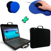 Kit Maletin funda p/ Laptop + Mouse pad con Almohadilla