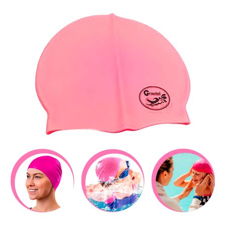 Silicona Natacion Gorro Rosado