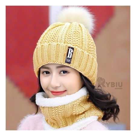 Gorro con Pompom de Adorno Material Felpa Polar