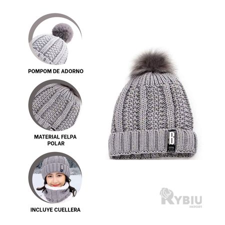 Gorro mas Cuellera Tejida y con Polar Dentro