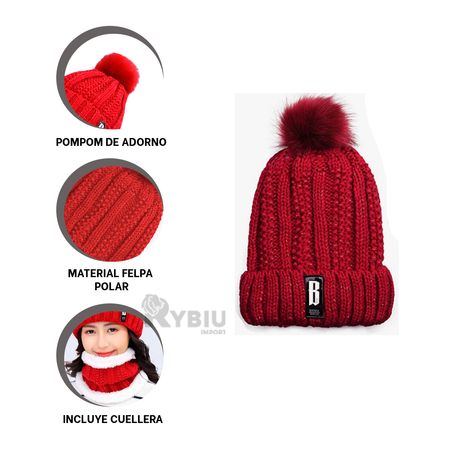 Gorro mas Cuellera Tejida y con Polar Dentro