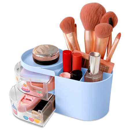 Caja Organizador de Maquillaje Cosméticos Joyas Brochas U05 Celeste