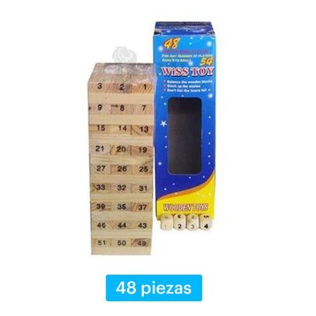 Juego Familiar Jenga hasta 10 Personas de Madera