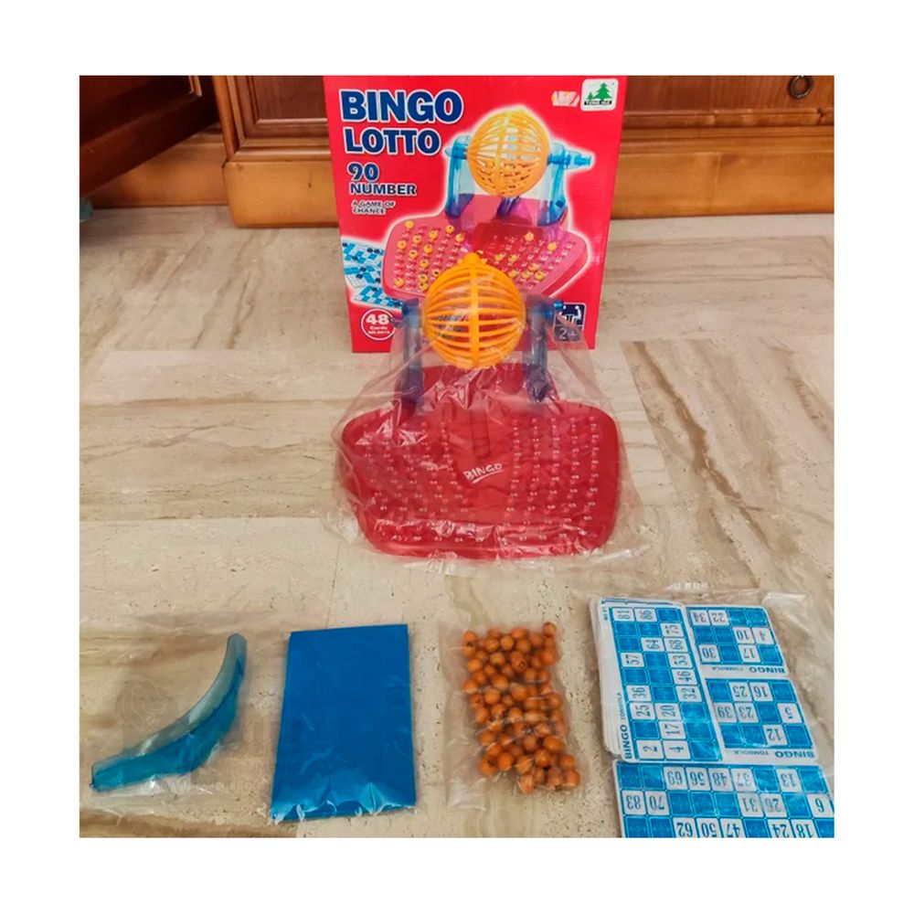 Falomir Bingo Lotto De Mesa Clásico | Juego De Azar Con 48 Cartones Y Fichas De Madera | Para 2 O Más Jugadores Desde 7 Años