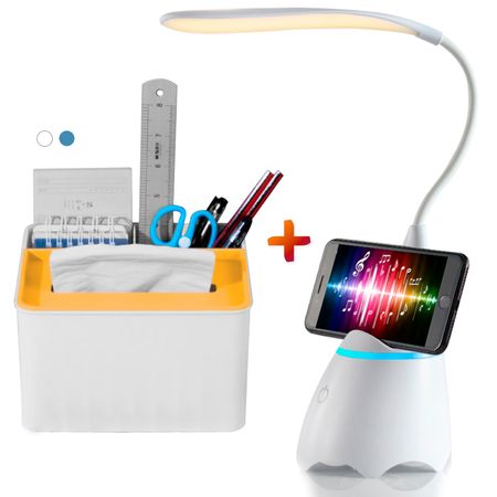 Lámpara LED con Bluetooth Y52 Y Caja Organizador Escritorio R30 BL o CL