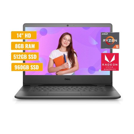 Laptop Dell Vostro AMD Ryzen 5-3450U 8GB RAM 512GB SSD y 960GB SSD 14