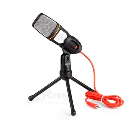 Microfono Negro Mediano con Condensador mas Tripode para Laptop