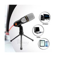 Microfono Negro Mediano con Tripode para Laptop