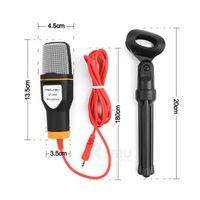 Microfono Negro Mediano con Tripode para Celular