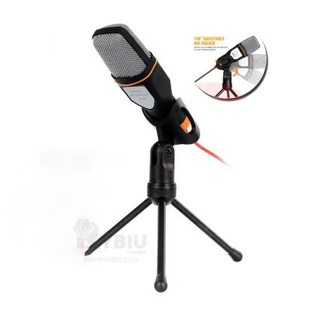 Microfono Negro Mediano con Condensador con Cable para Celular