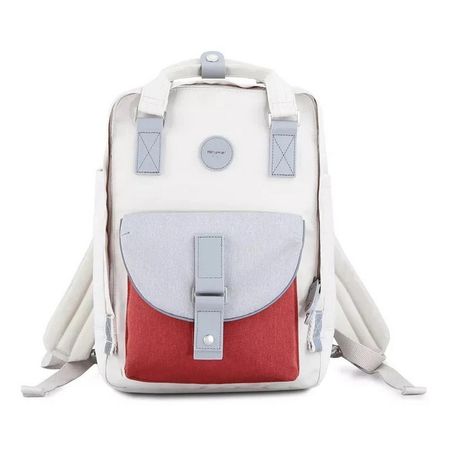 Mochila escolar o de viaje porta Laptop Himawari H201-7 Blanco y Rojo