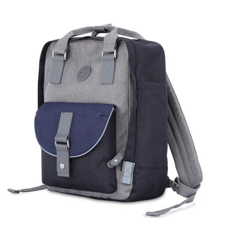 Mochila escolar o de viaje porta Laptop Himawari H201-6 Azul y Gris