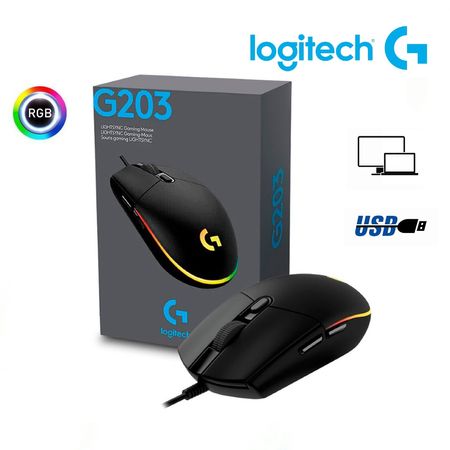 MOUSE GAMING LOGITECH G203 BLACK RGB 8000DPI MOUSE GAMER LOGITECH G203 BLACK RGB 8000DPI