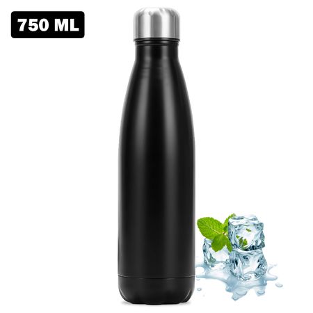 Botella de Agua Tomatodo de Acero Inoxidable Elegante 750ml J02 Negro