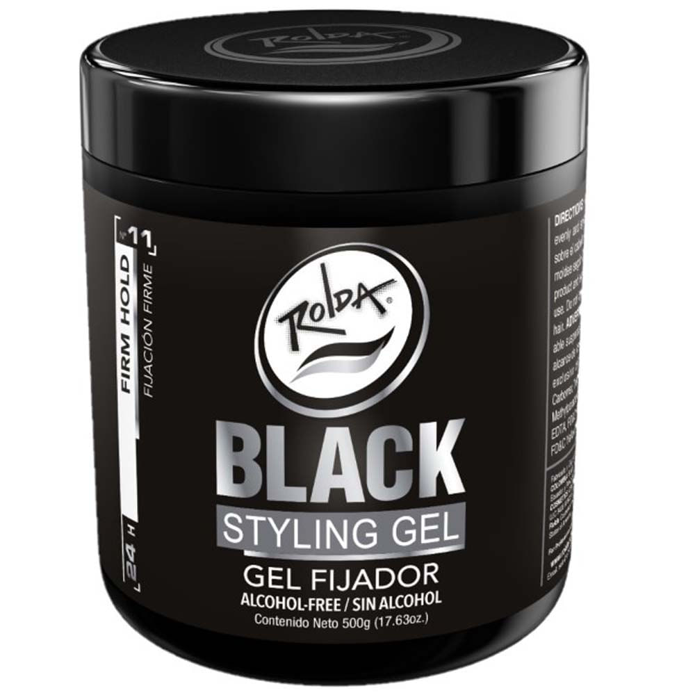 Gel Fijador sin Alcohol ROLDA Black Pote 500g
