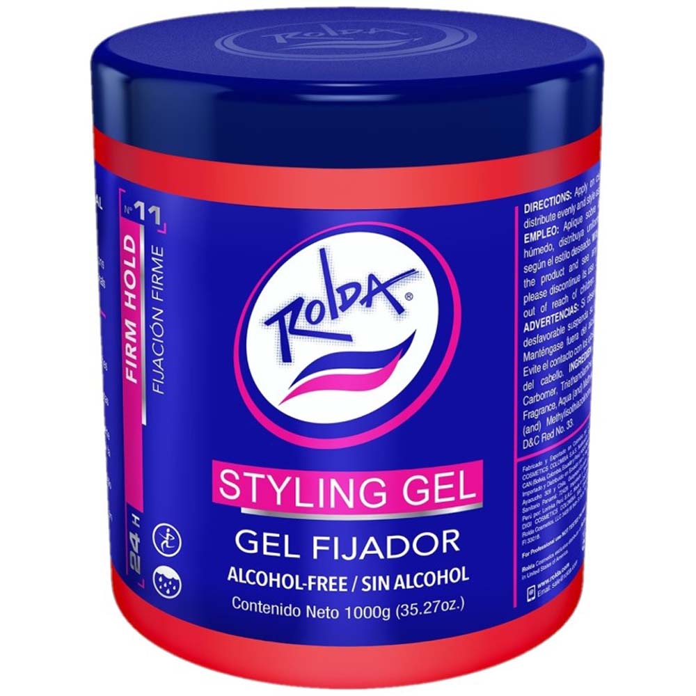 Gel Fijador sin Alcohol ROLDA Rojo Pote 1000g