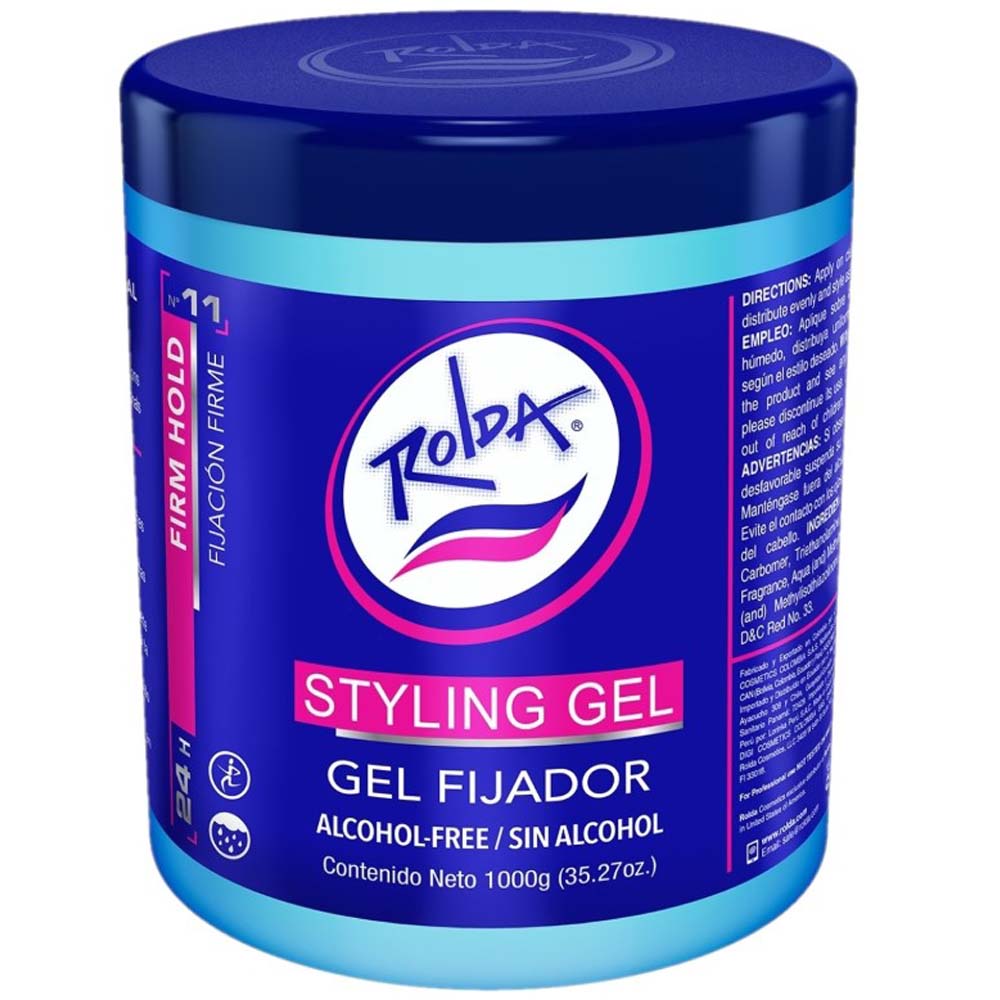 Gel Fijador sin Alcohol ROLDA Azul Pote 1000g