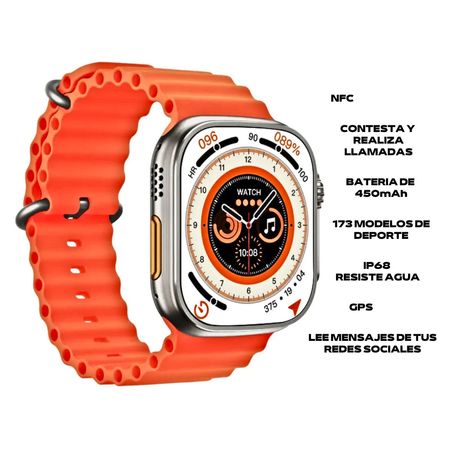 Smartwatch H11 Ultra Plus Naranja Serie 8 Bateria 450mAh