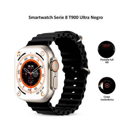 Smartwatch T900 Ultra Negro Serie 8 Resistente al Agua