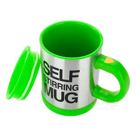 Taza Batidora Autoagitable a Pilas 400 ML Verde