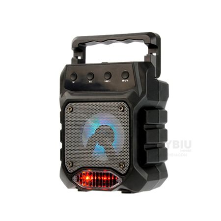 Parlante Negro Bluetooth con Luces LED Interno