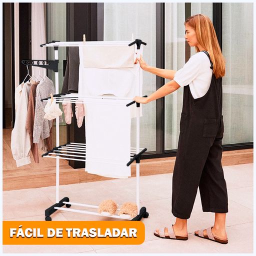 Colgador de Ropa Tendedero Organizador Plegable Perchero 4 Niveles