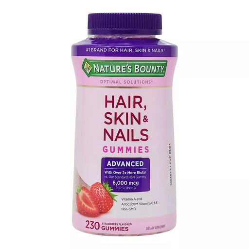  Gomitas con biotina y vitaminas para el cabello, la piel y las  uñas de Nature's Optimal Solutions, 200 unidades : Salud y Hogar