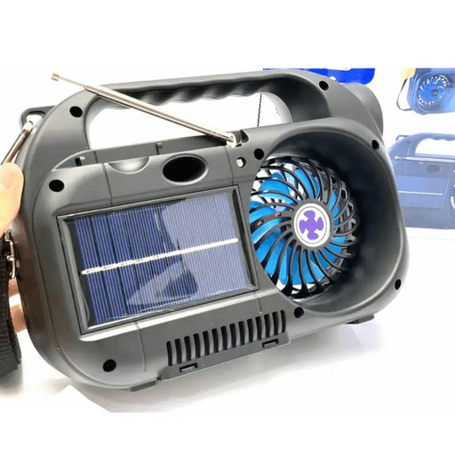 Ventilador Solar Portátil con Dispositivo Recargable con Carga Solar  incluye Radio y Bluetooth I Oechsle - Oechsle