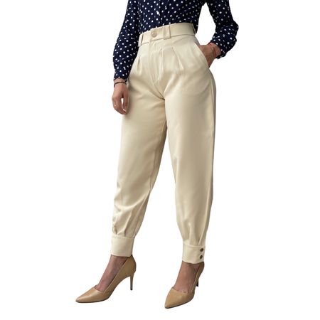 Pantalon para Mujer Jogger Crema S