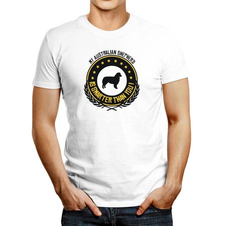 Polo de Hombre Idakoos My Australian Shepherd Is Smarter Than You! Blanco L