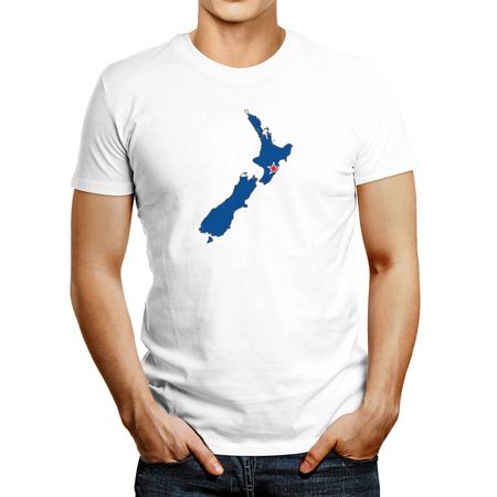 Polo de Hombre Idakoos New Zealand Country Map Color Simple Blanco XXXL