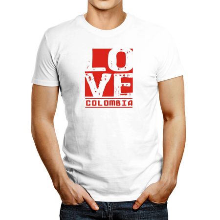 Polo de Hombre Idakoos Love Colombia Blanco M