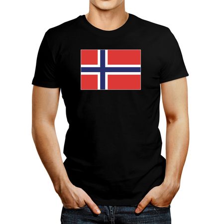 Polo de Hombre Idakoos Norway Flag Negro XXL